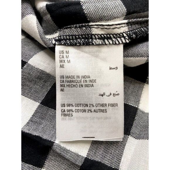 Style‎ & Co Buffalo Plaid Shirt Top Medium Women's Metallic Sparkle NEW - Picture 8 of 9